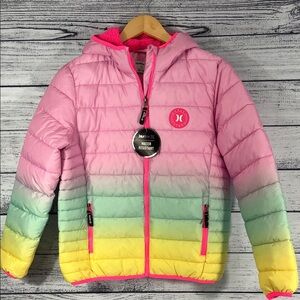 NWT-HURLEY Rainbow XL (Girls)Water Resistant Puffer Jacket